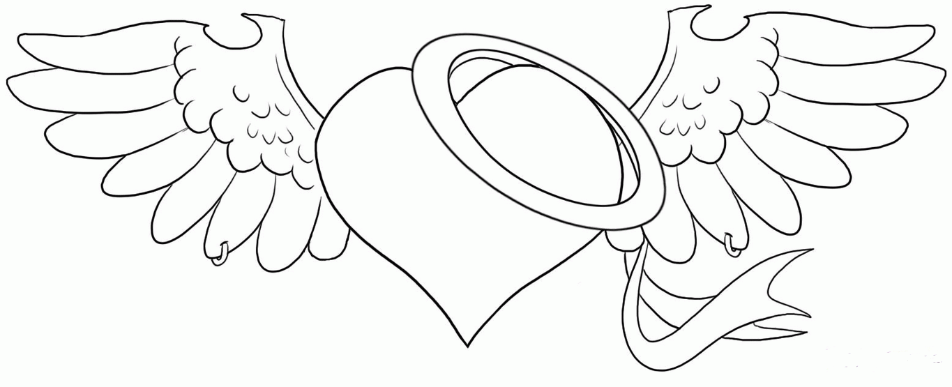 Coloring Pages Cross With Angel Wings | Coloring Pages For All Ages