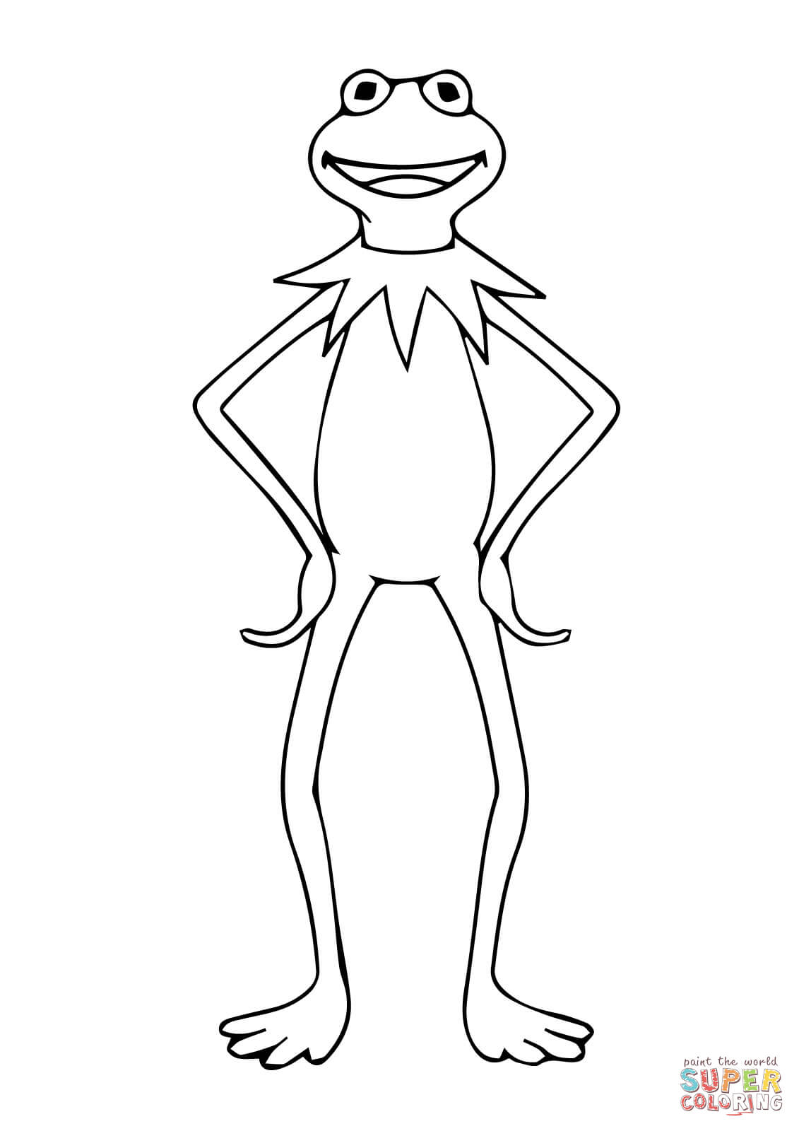 Kermit the Frog Is Standing coloring page | Free Printable