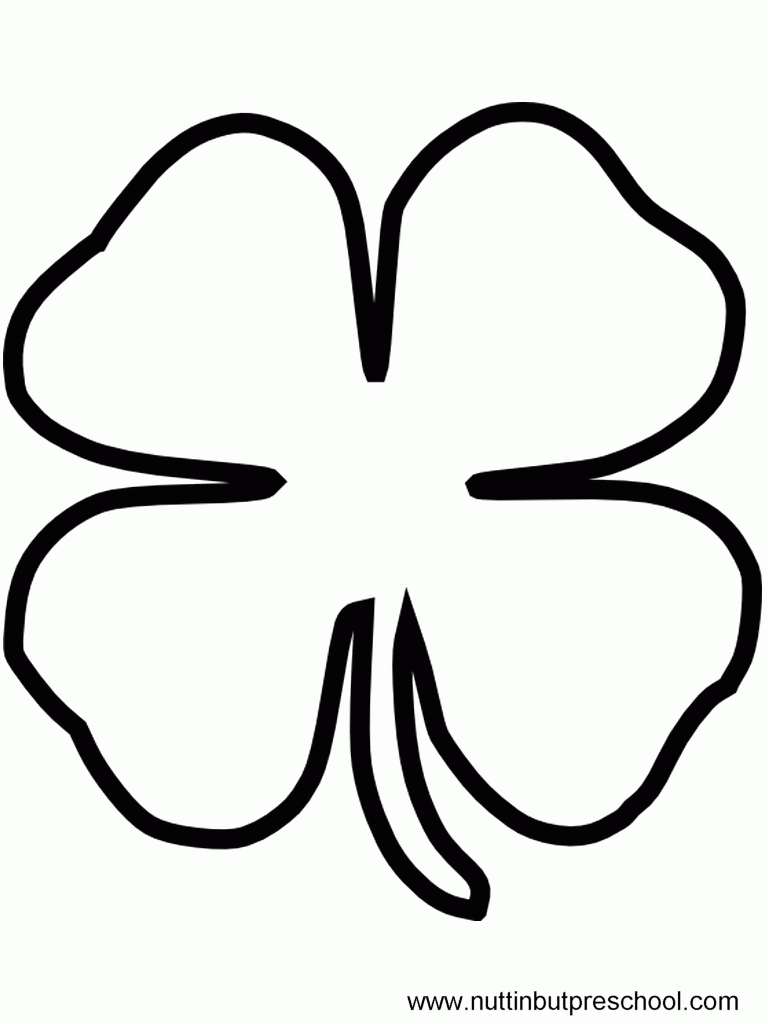 Printable Four Leaf Clover Coloring Pages Four Leaf Clover Coloring