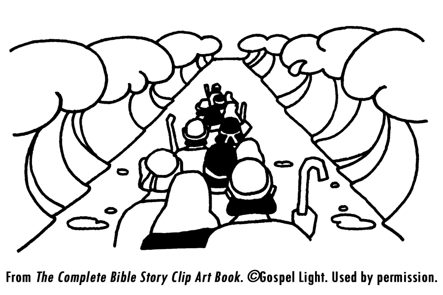 Images of God Parting The Sea Of Red Coloring Page - Moses