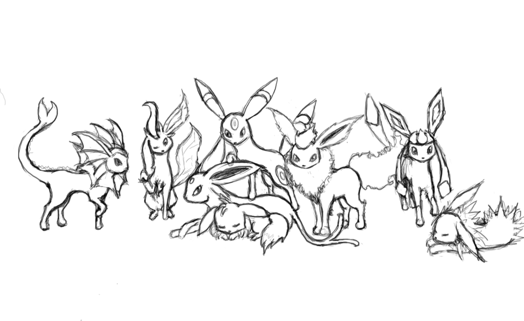 Pokemon Coloring Pages Eevee Evolutions | High Quality Coloring Pages