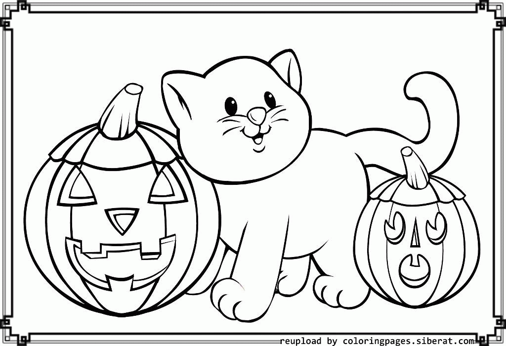 halloween pumpkin and cat coloring pages Clip Art Library