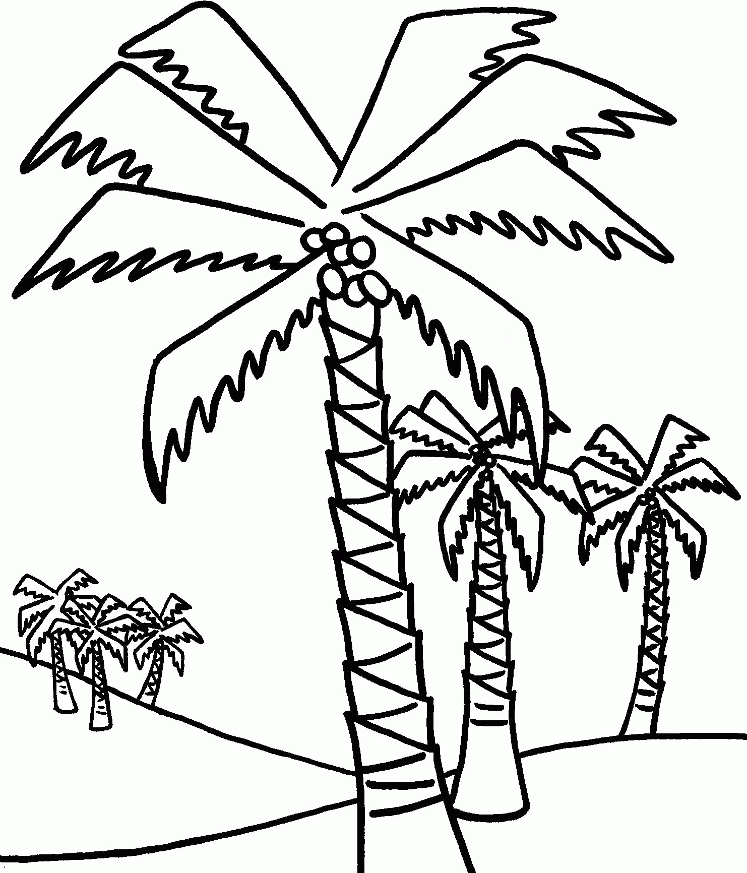 Date Tree Coloring Page Clip Art Library