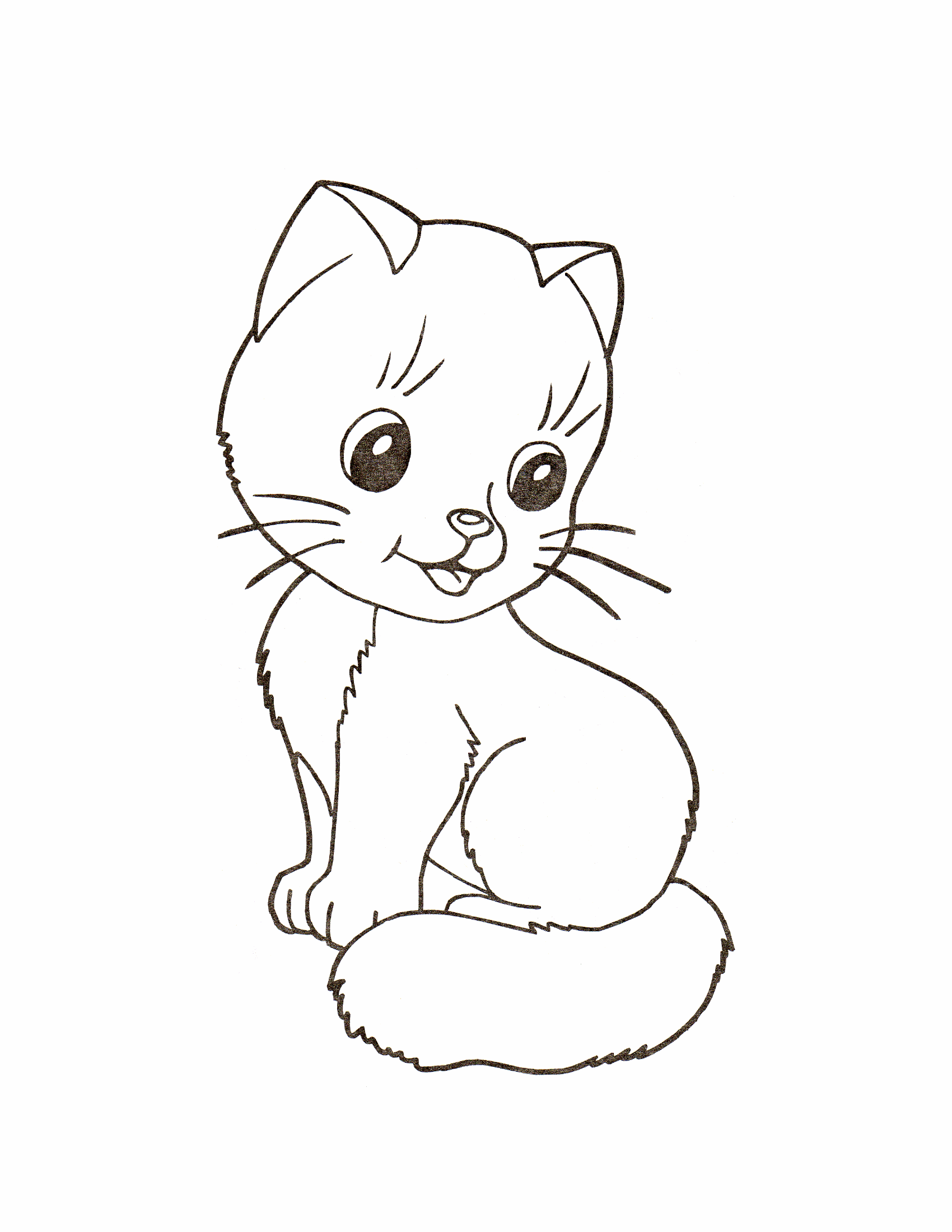 cute cat coloring pages printable   Clip Art Library