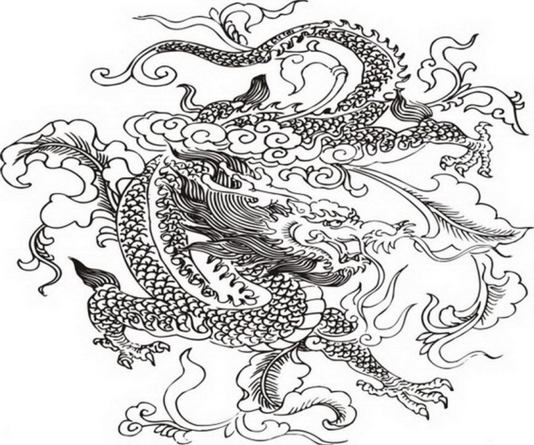 chinese dragon coloring page