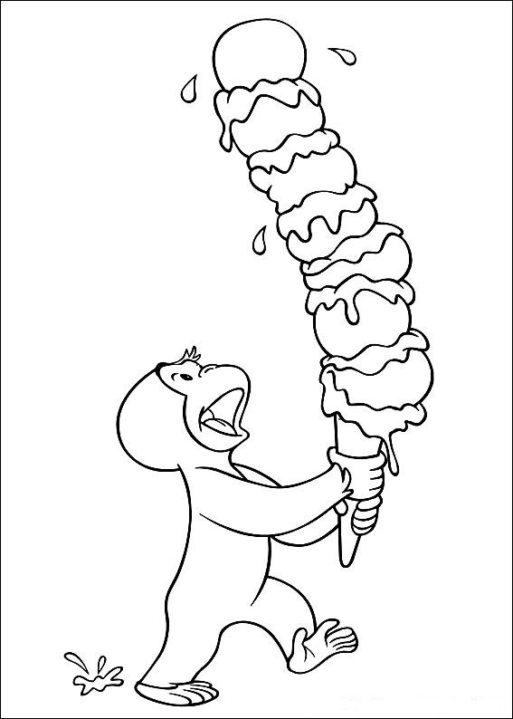 Easy Curious George Coloring Pages | free printable