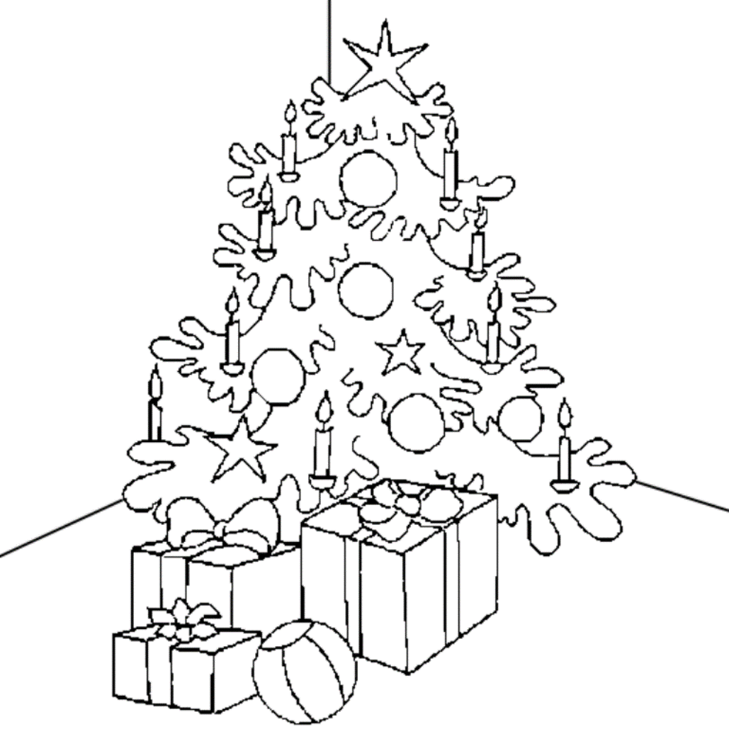 Christmas Present Coloring Sheets : Presents Candle And Christmas