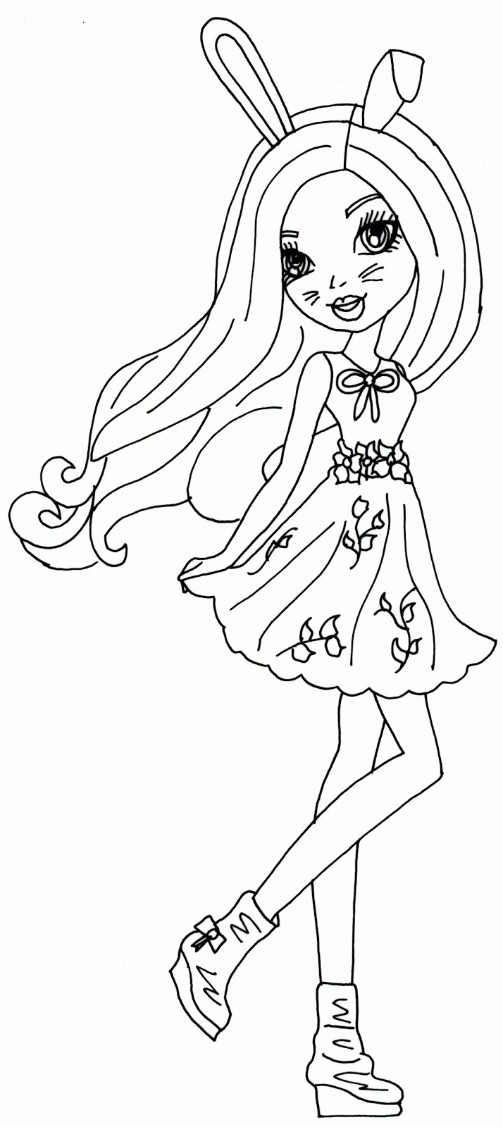 ever after high lizzie hearts coloring pages