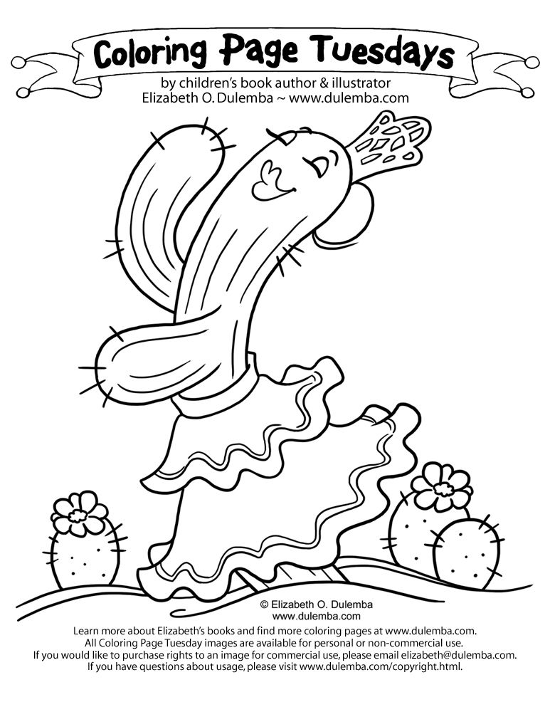  Coloring Page Tuesday - Cactus dance