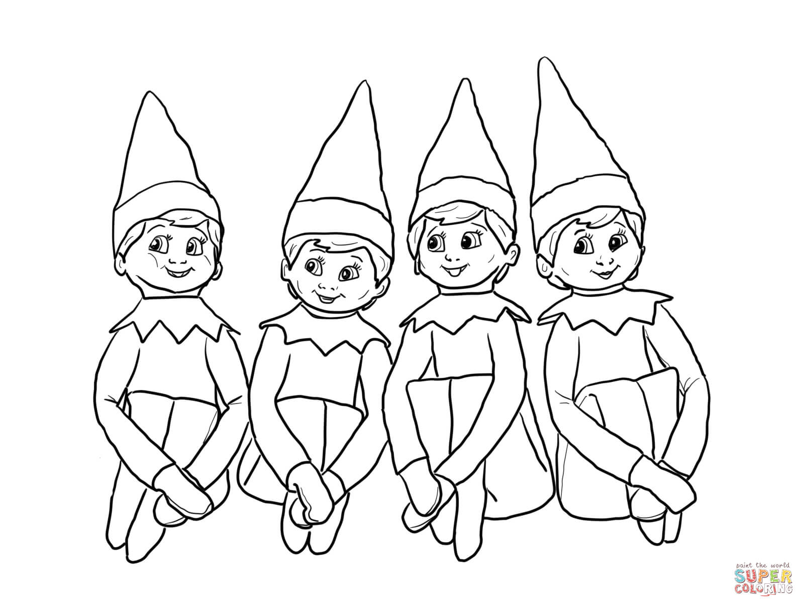 Free Printable Girl Elf On The Shelf Coloring Pages