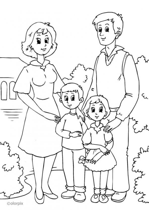 Free Family Picture Coloring Page, Download Free Family Picture