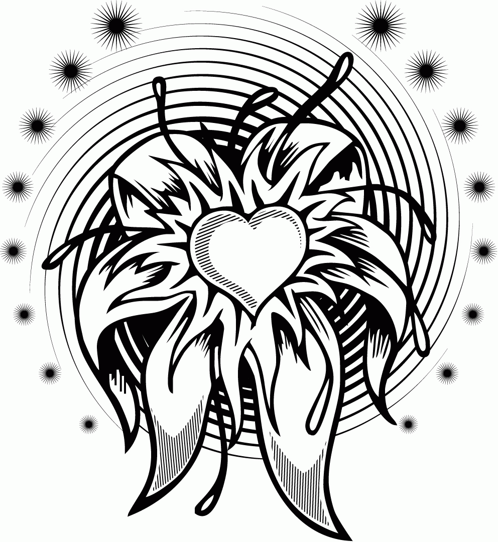 hard heart colouring pages - Clip Art Library