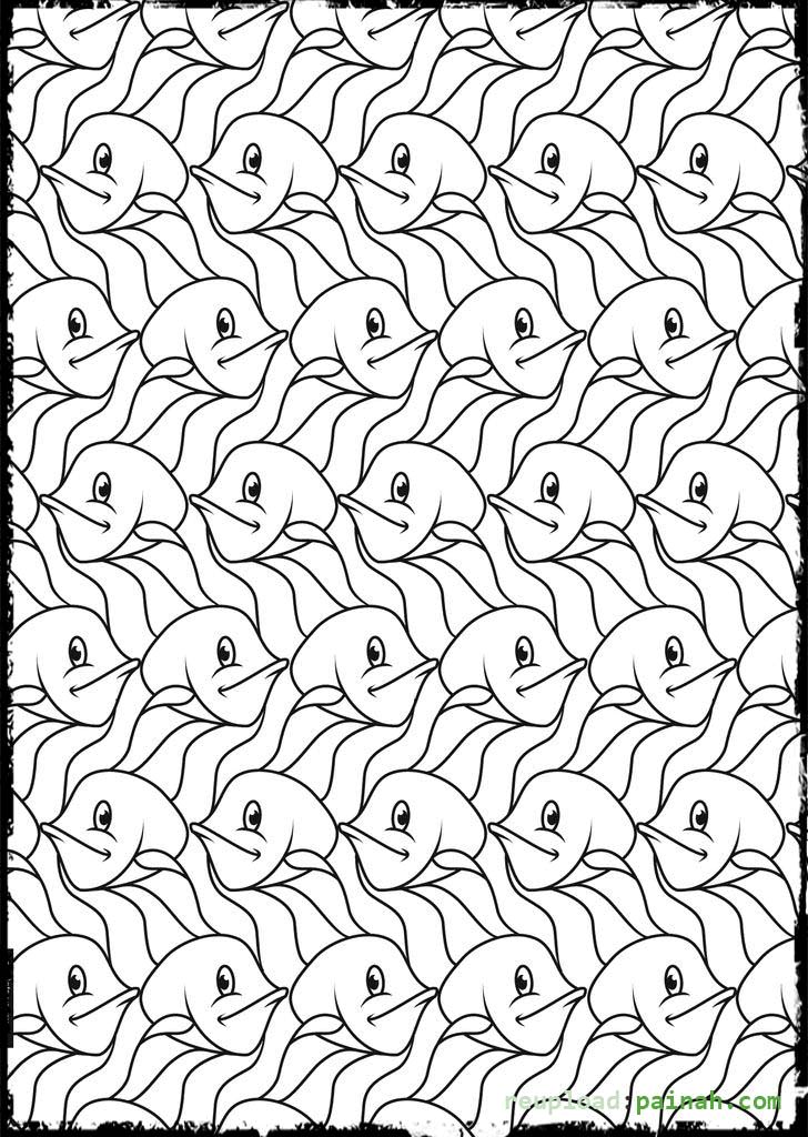Free Tessellation Coloring Pages Printable, Download Free Tessellation  Coloring Pages Printable png images, Free ClipArts on Clipart Library