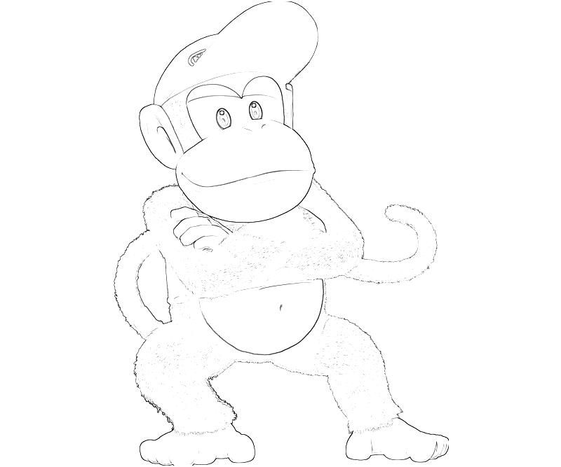 Donkey Kong And Diddy Kong | Coloring Pages for Kids and for Adults