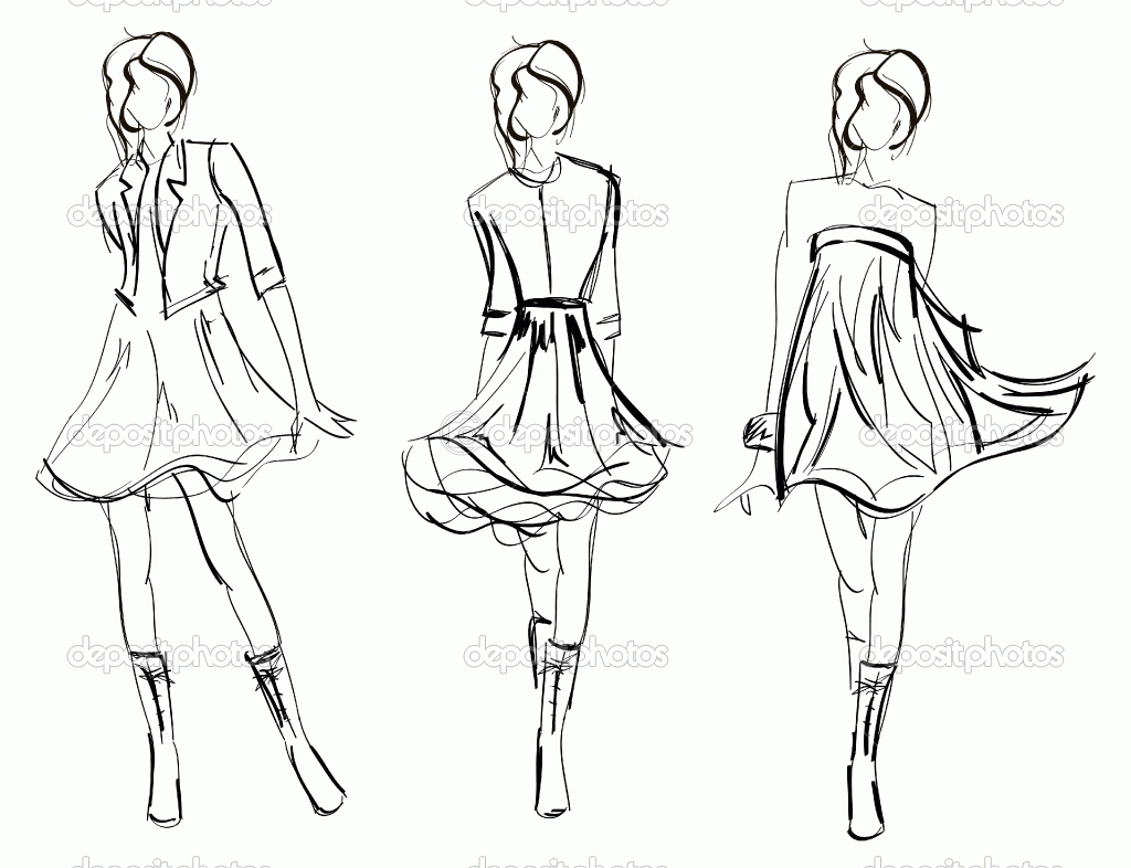 fashionable girls coloring page fashion design coloring pages