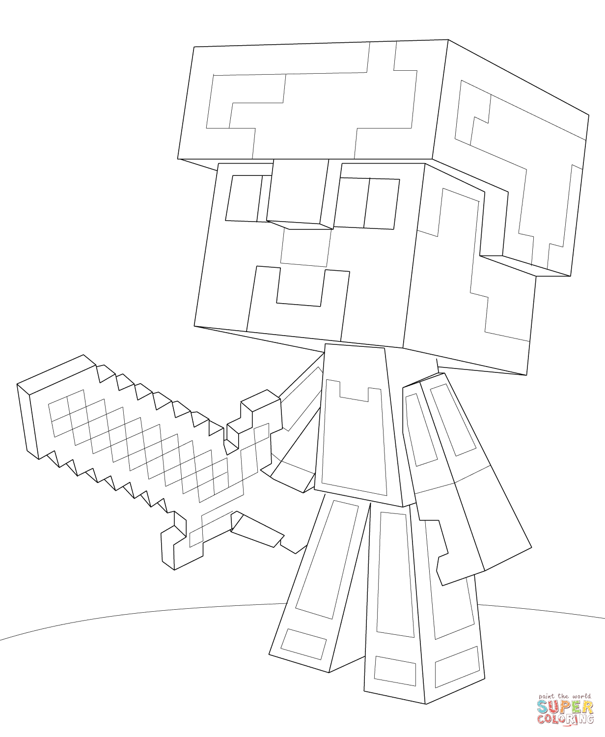 Free Minecraft Coloring Pages Steve, Download Free Minecraft Coloring