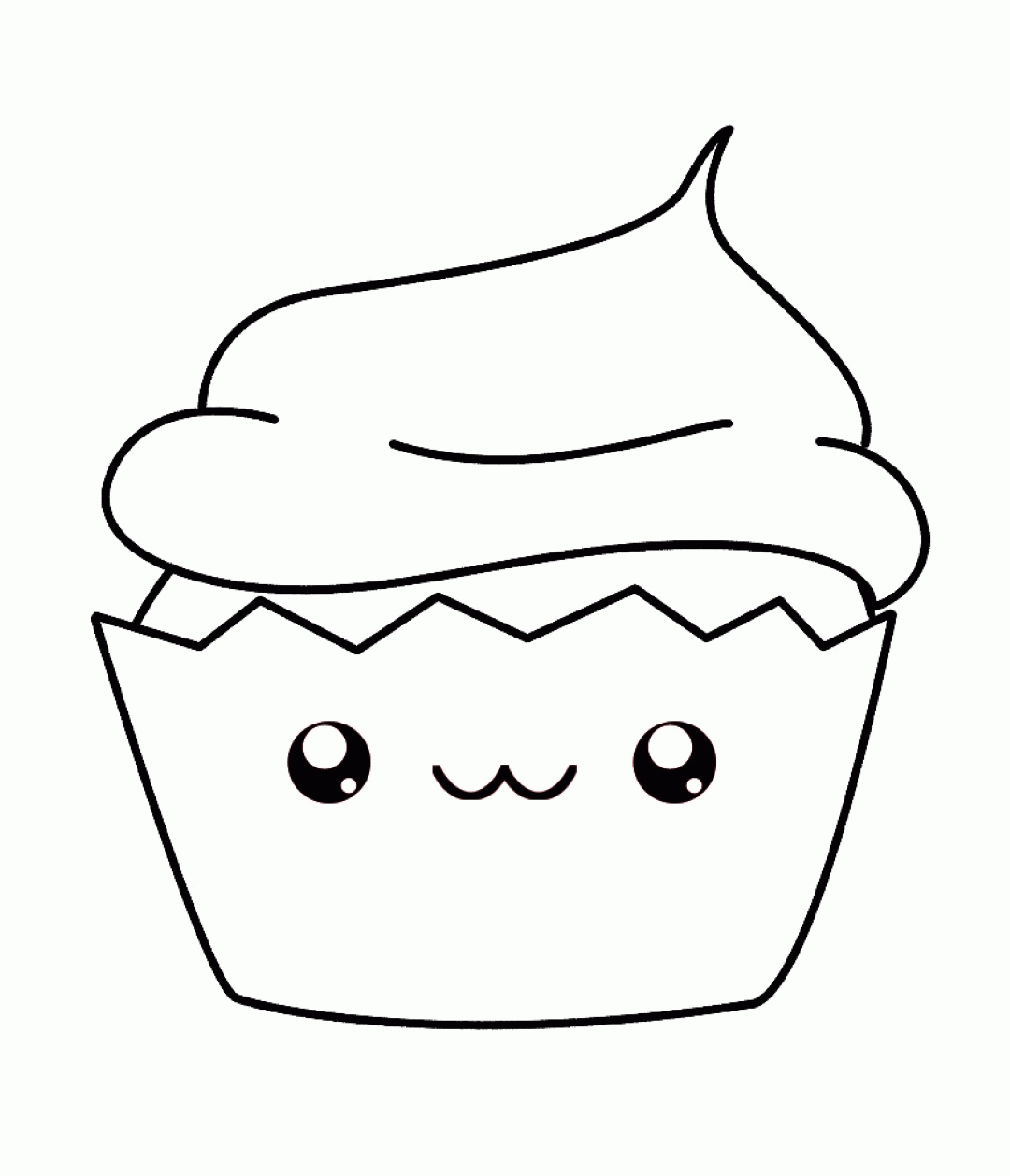 cute kawaii cupcake coloring pages - Clip Art Library
