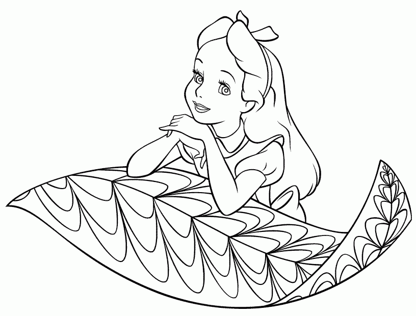 Alice In Wonderland Coloring Pages Disney