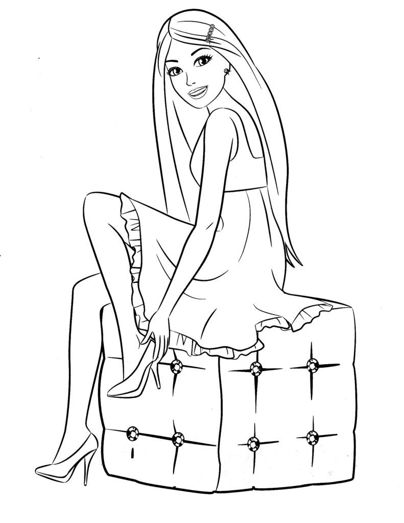 printable easy barbie colouring pages   Clip Art Library