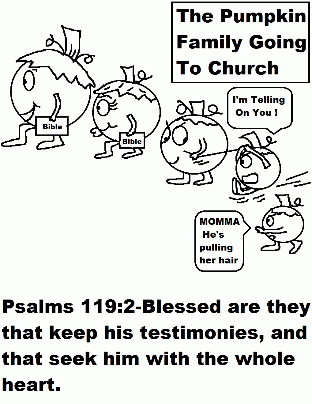 Pumpkin Family Going To Church Coloring Page (1019a?1319