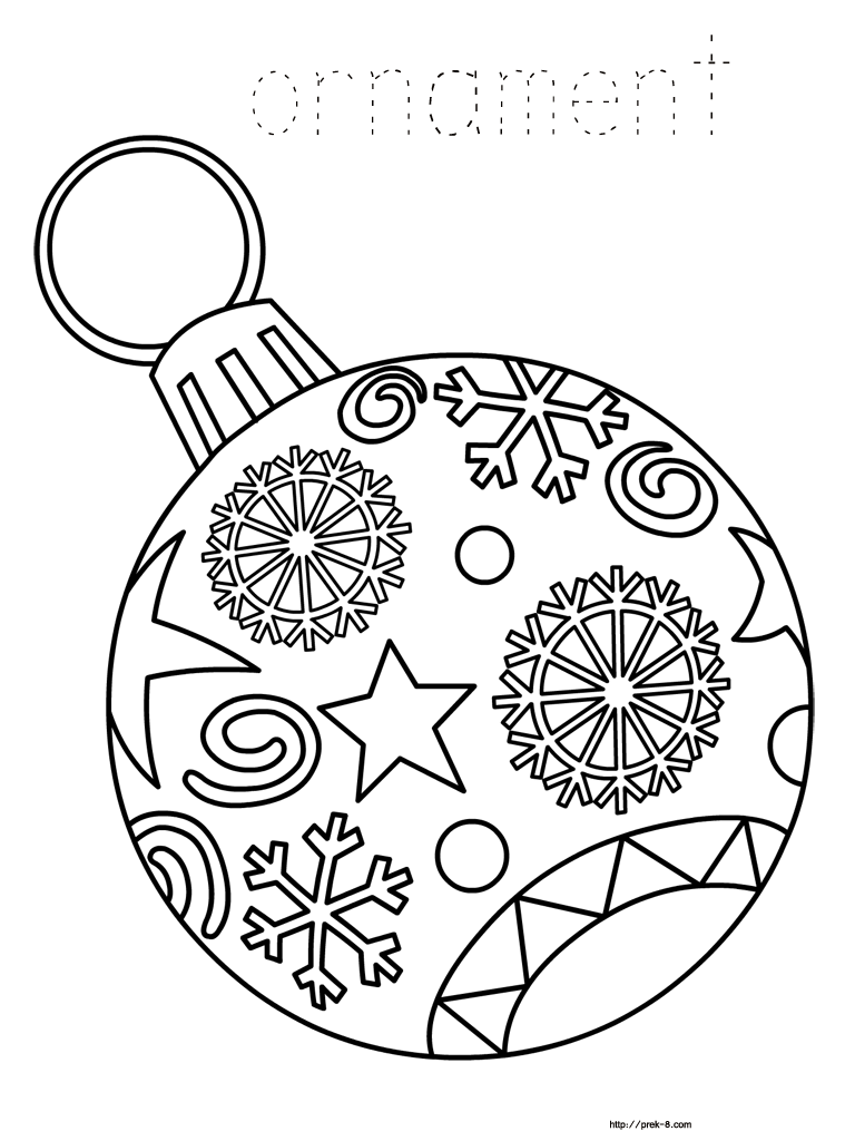 Free Christmas Ornaments Coloring Pages Printable, Download Free