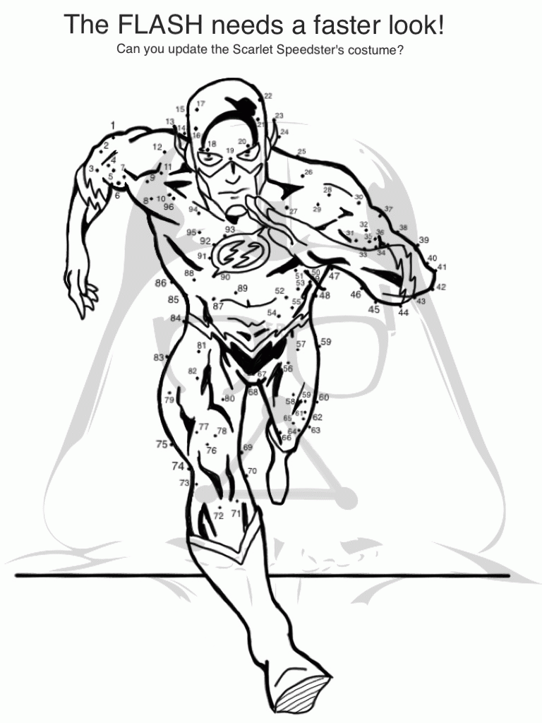 Convenient Running Flash Superhero Coloring Pages Crafts 