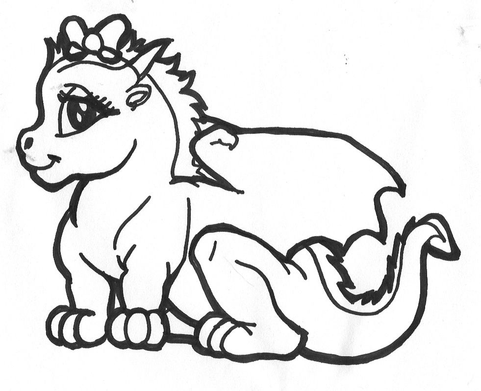 EMBROIDERY-DRAGON | Coloring Pages, Baby Dragon