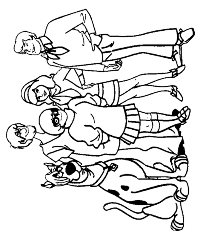 Scooby Doo Coloring Pages - Scooby Doo and all the gang| free printable