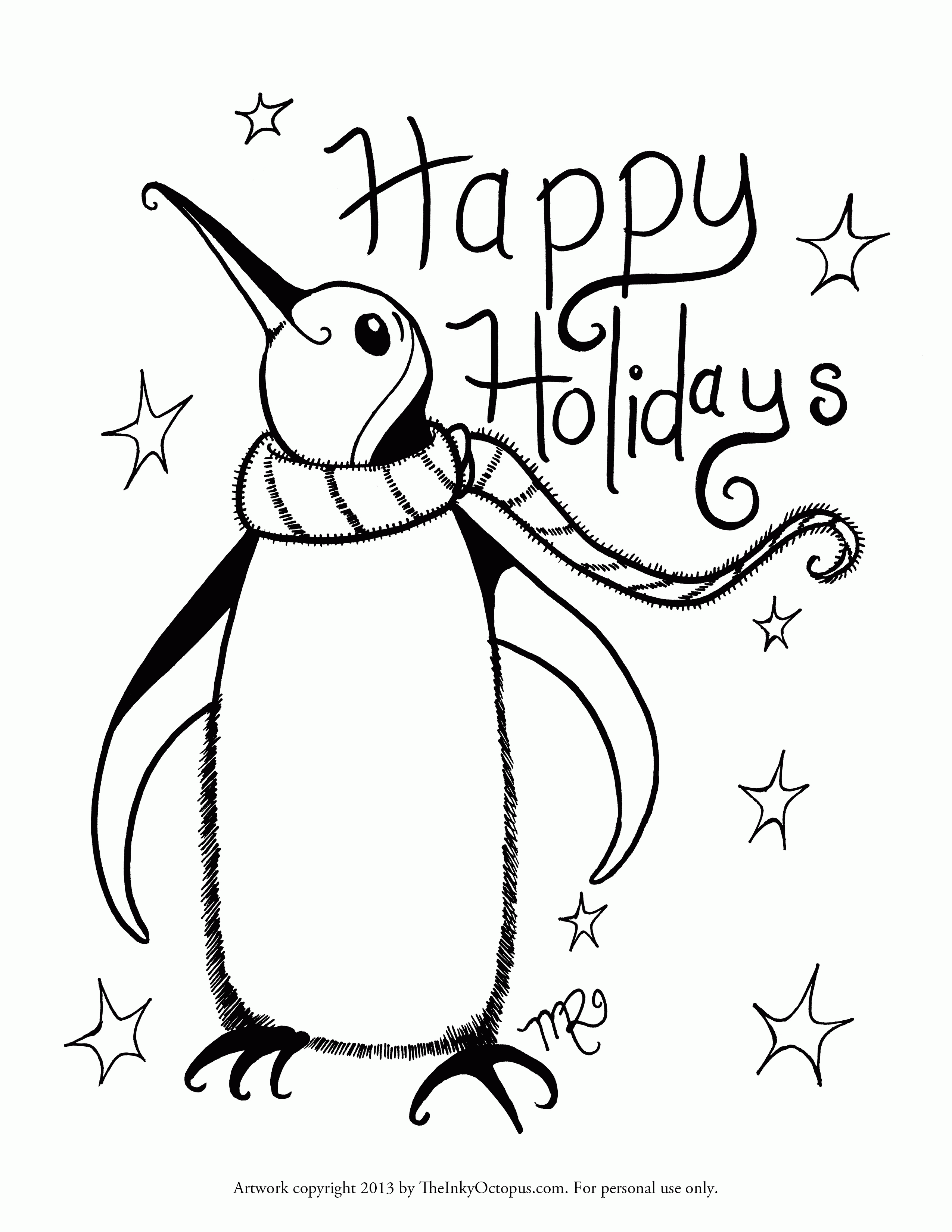 happy winter holidays coloring   Clip Art Library