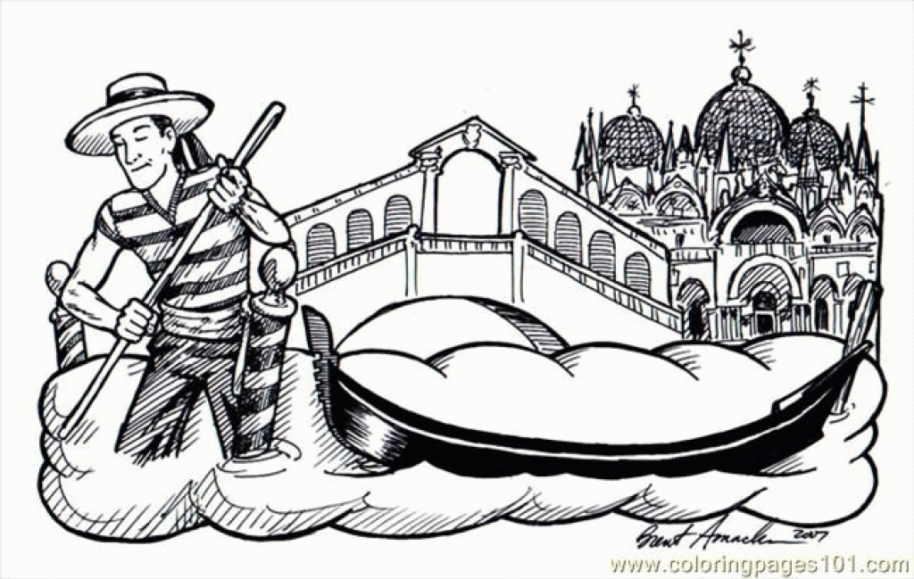 Coloring Pages Of Venice Italy | High Quality Coloring Pages