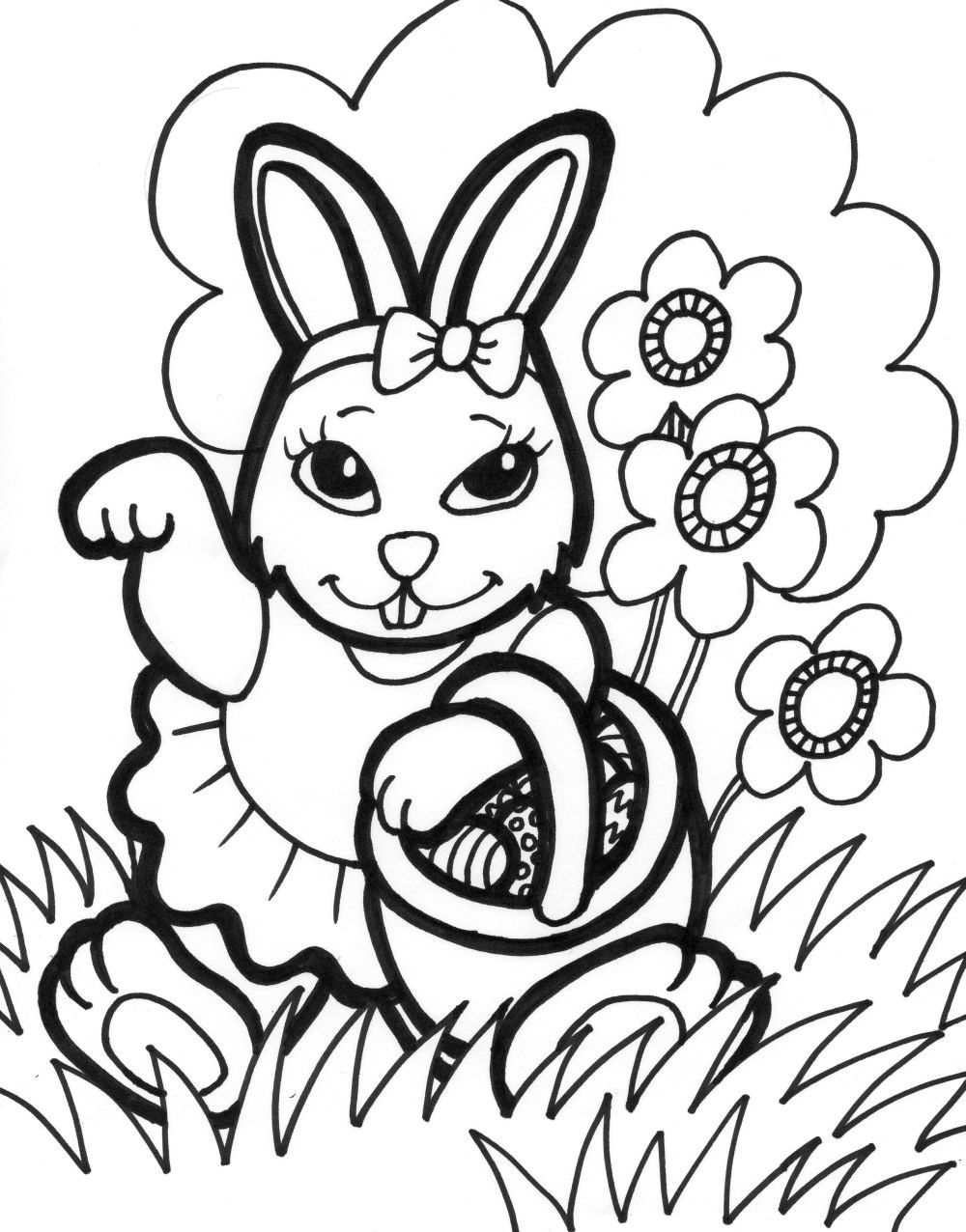 Coloring Pages Easter Bunny Face | Coloring