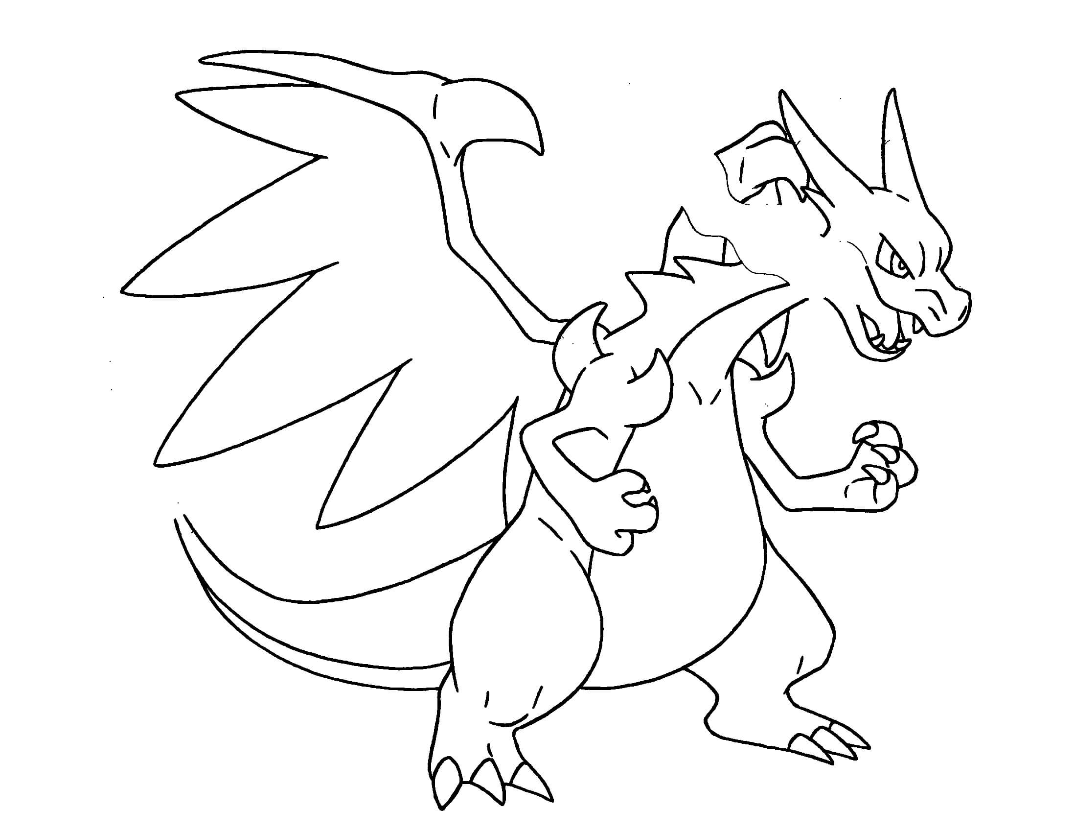 pokemon coloring pages5|Mega Charizard - coloring-pages