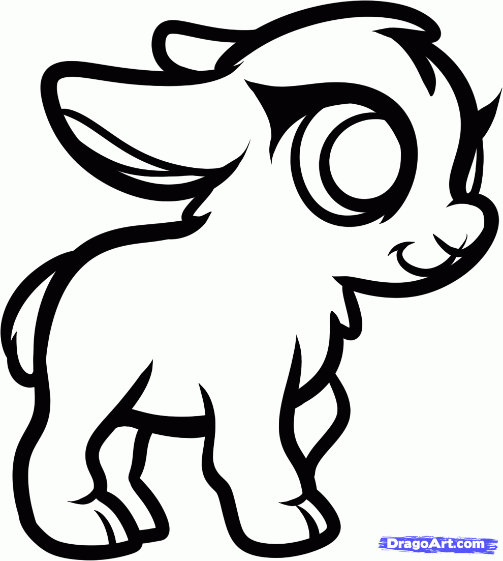 cute goat easy drawing   Clip Art Library