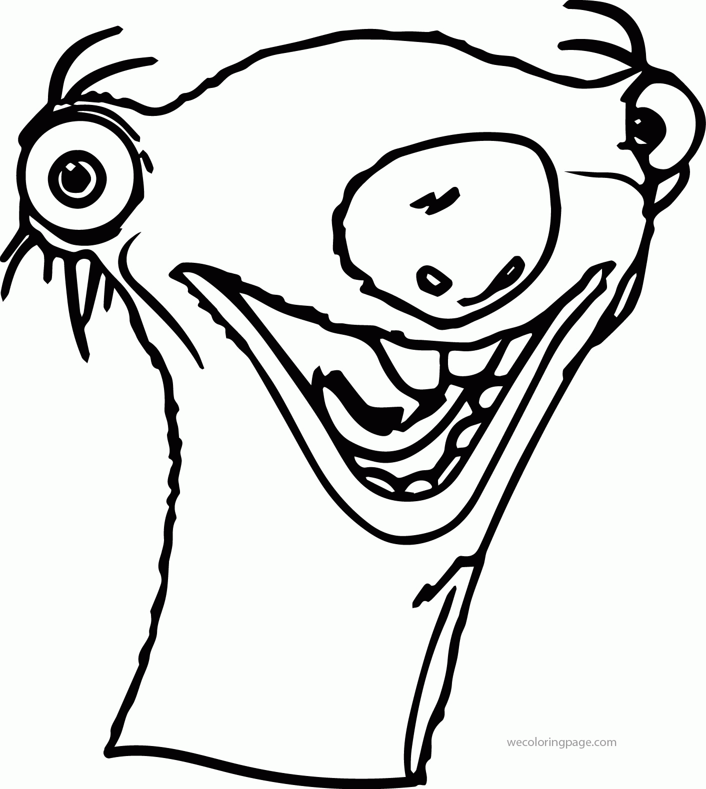 Face Ice Age Sid Coloring Page