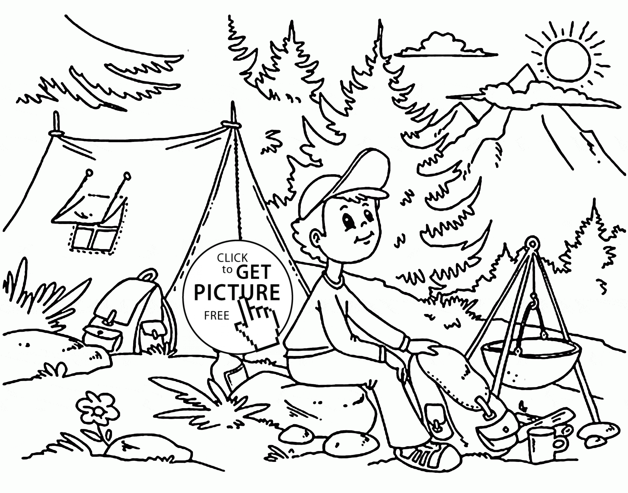 camping-color-pages-for-kids-clip-art-library