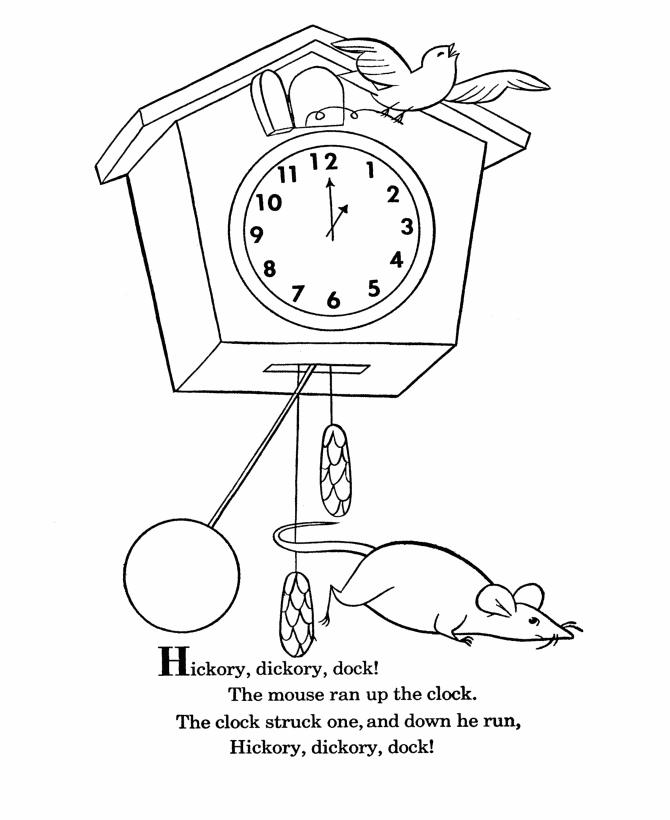 Hickory Dickory Dock Clipart Black And White Clip Art Library