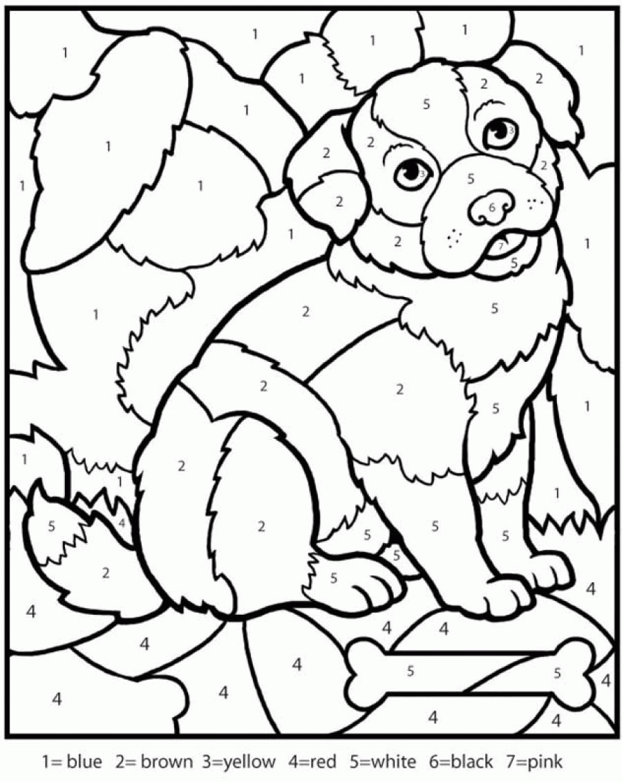 color by number coloring pages for kindergarten