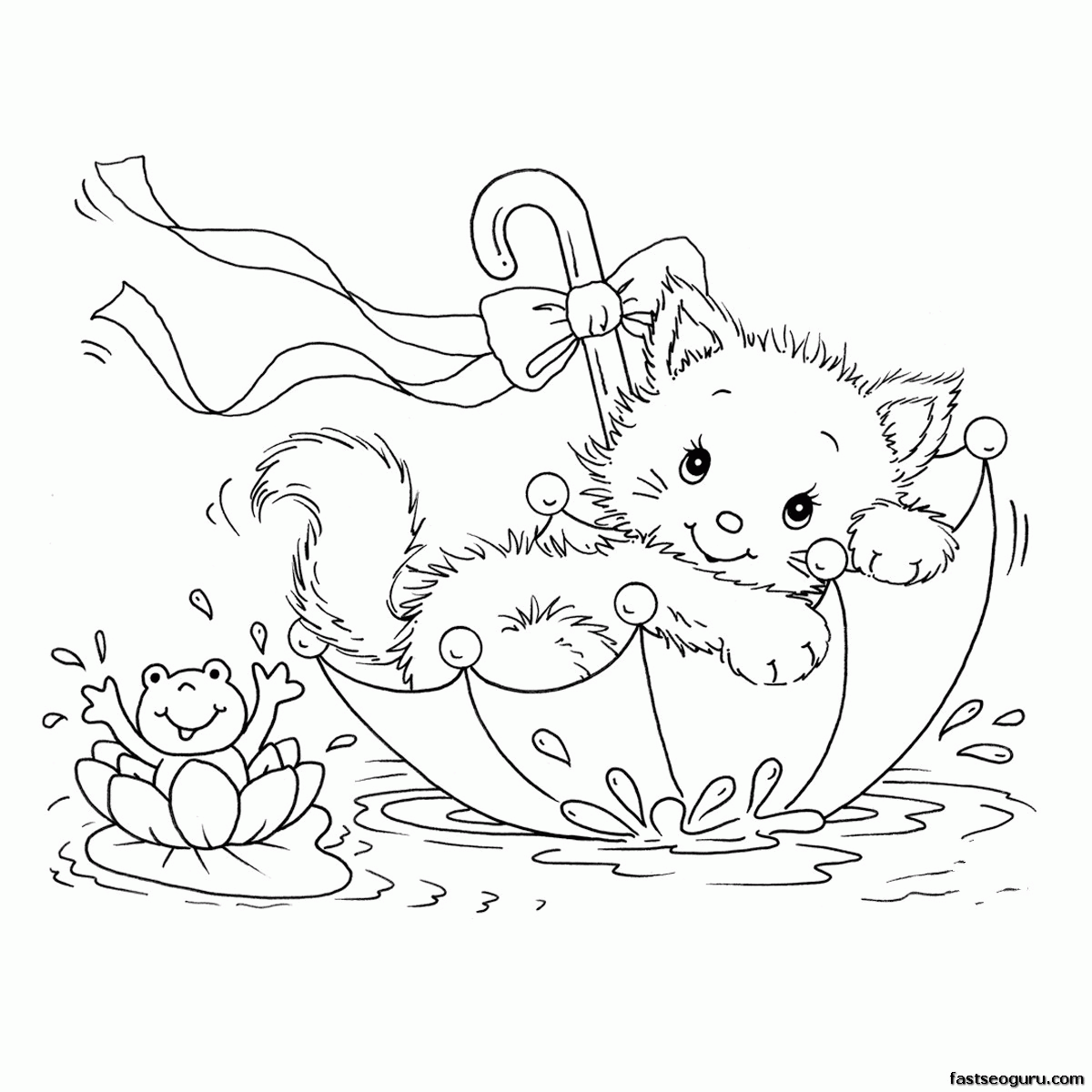 free printable kitty coloring pages