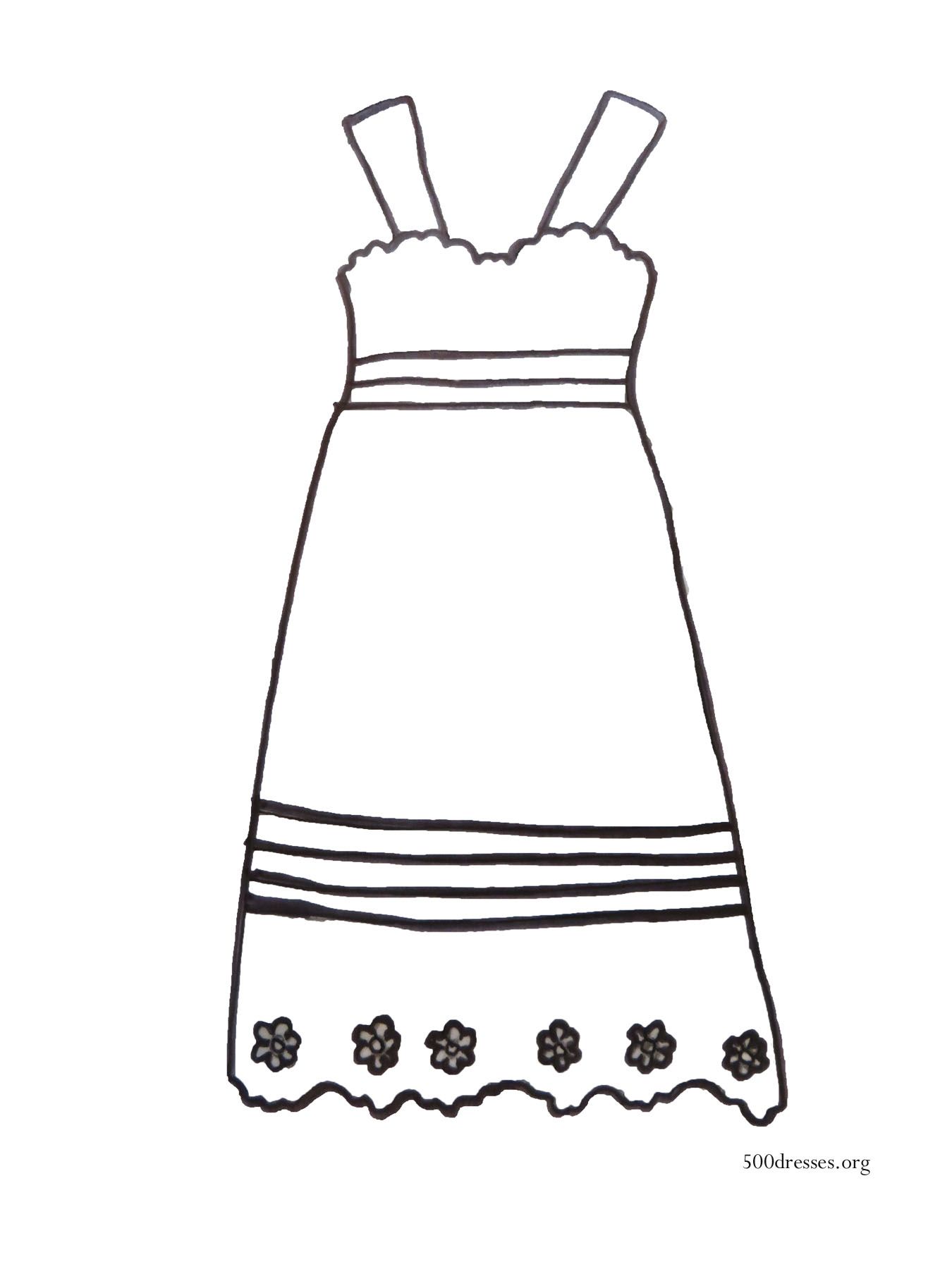 Dress Coloring Page | Coloring Pages for Kids and for Adults