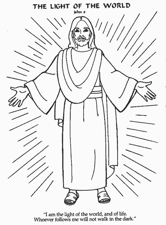Free Jesus Is The Light Coloring Page, Download Free Jesus Is The Light