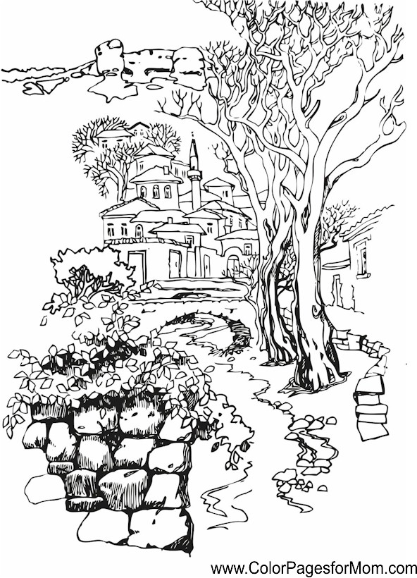 Landscape Coloring Pages For Adults To Print Clip Art Library