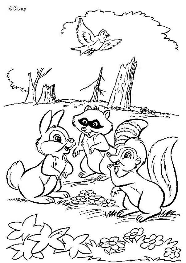 BAMBI coloring pages - Bambis friends 2