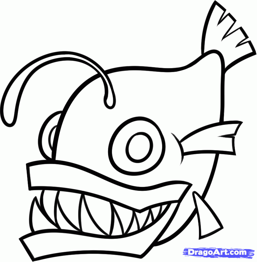 Cute Cartoon Angler Fish Images  Pictures 
