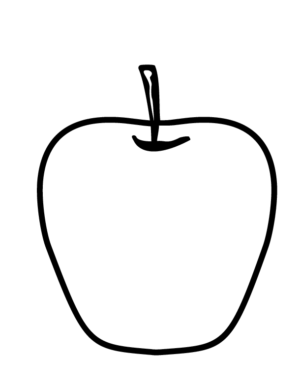 printable fruits Apple| Coloring Pages for Kids | Great Coloring Pages