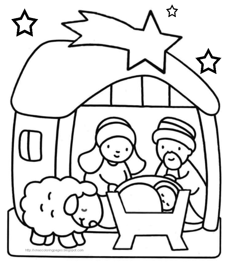 Xmas Coloring Baby Jesus Nativity Coloring Pages 