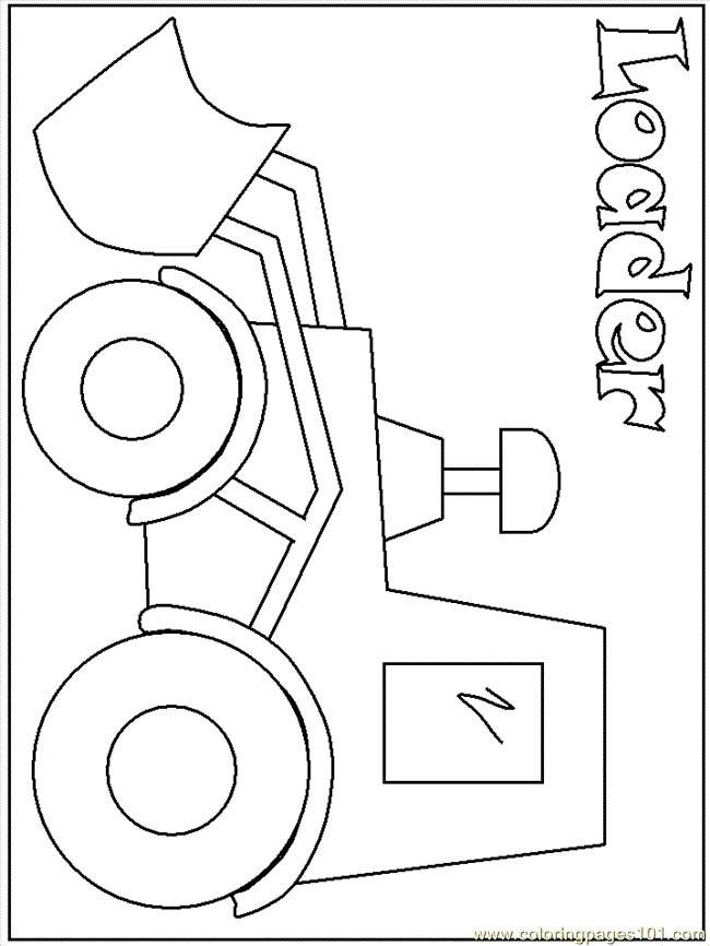 Free Heavy Construction Equipment Wheel Loader Coloring Page