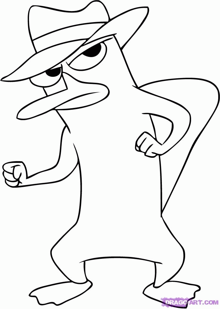 How to Draw Agent P from Phineas and Ferb, Step by Step, Disney