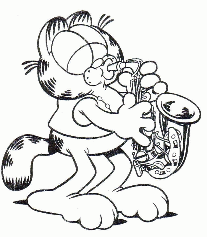 Garfield Music| Coloring Pages for Kids to Print | Free Coloring Pages