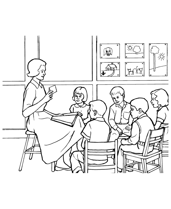 Church Coloring pages - Sunday School Class - Sunday School