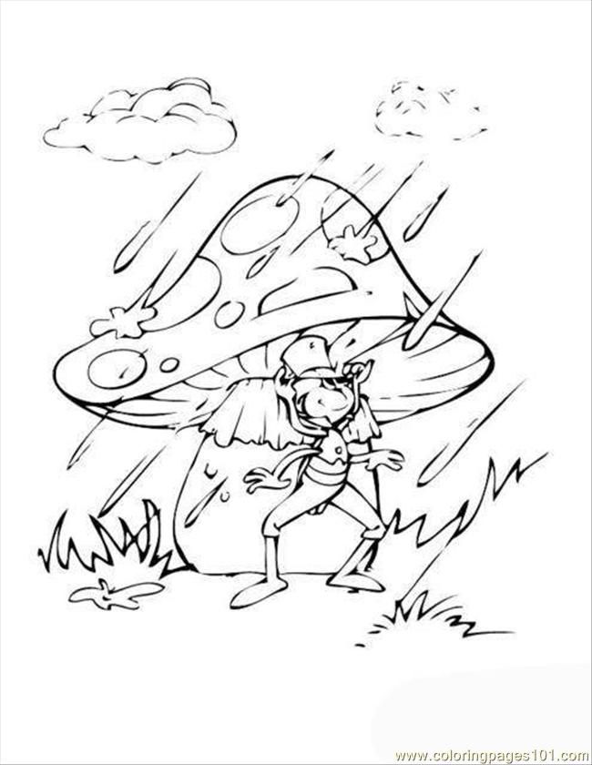 Coloring Pages Cricket Tophat Rain Mushroom (Animals  Insects